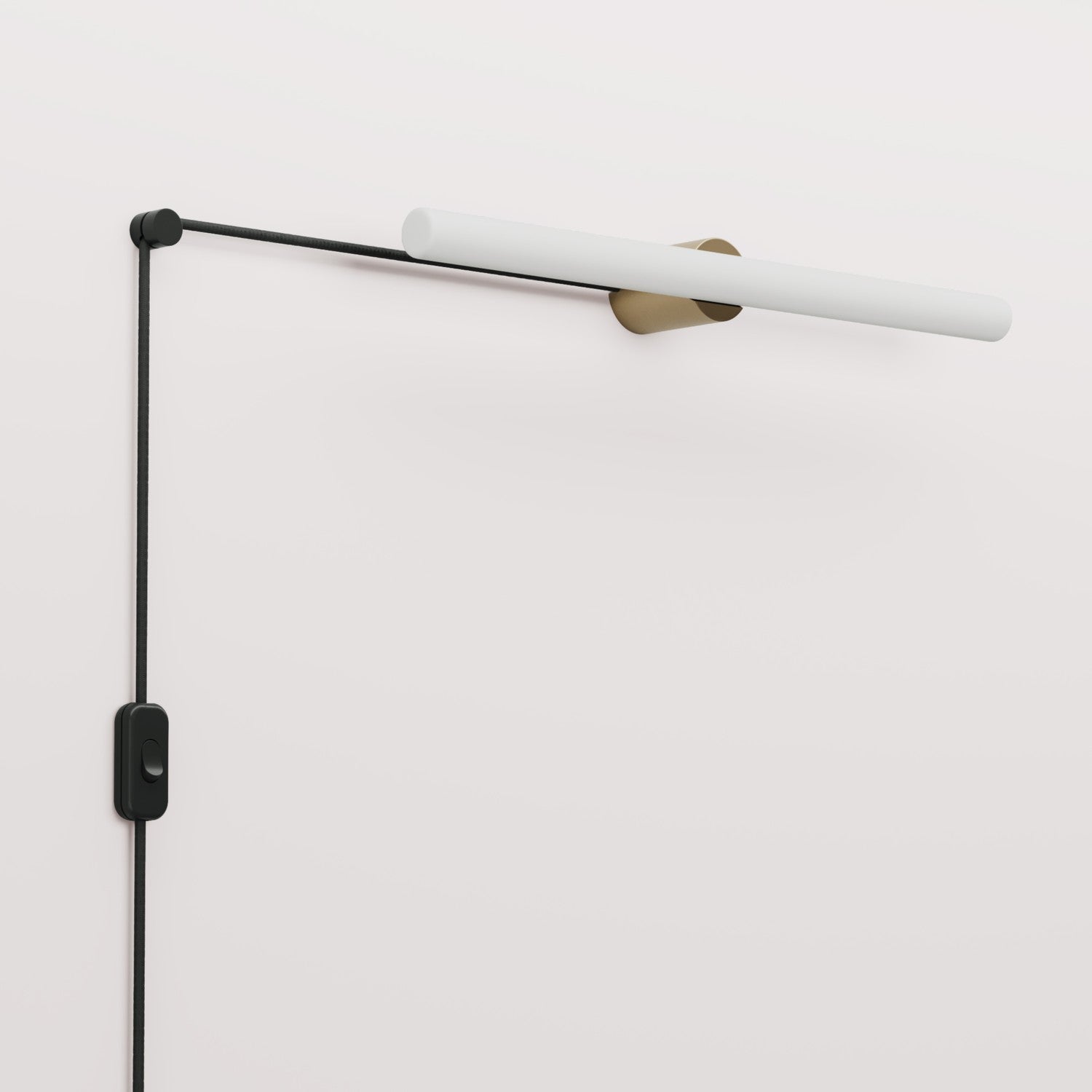 Spostaluce Plug-in Light with Metal Finish and S14d LED Linear Light Bulb - Brushed Bronze