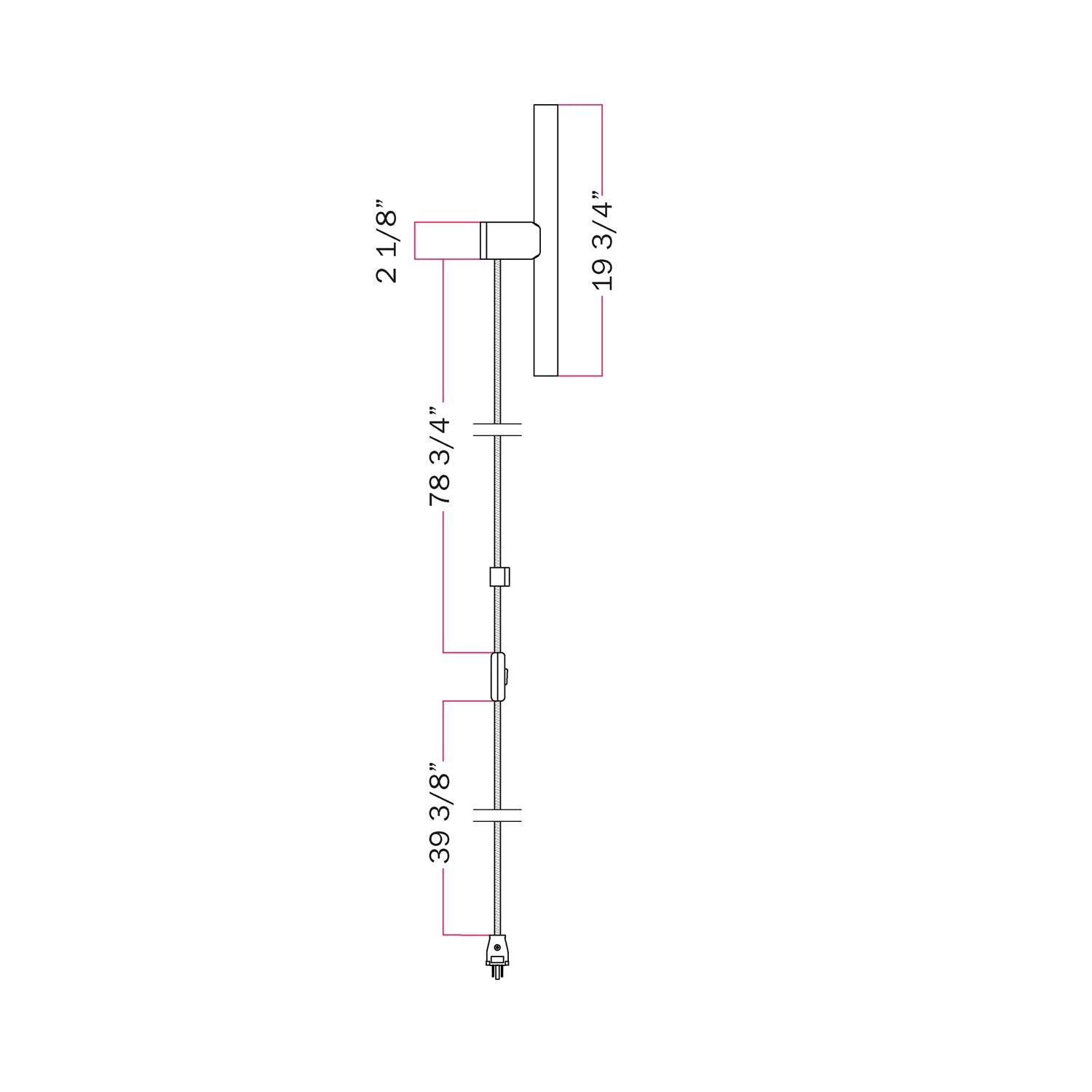 Spostaluce Plug-in Light with Metal Finish and S14d LED Linear Light Bulb - Brushed Copper