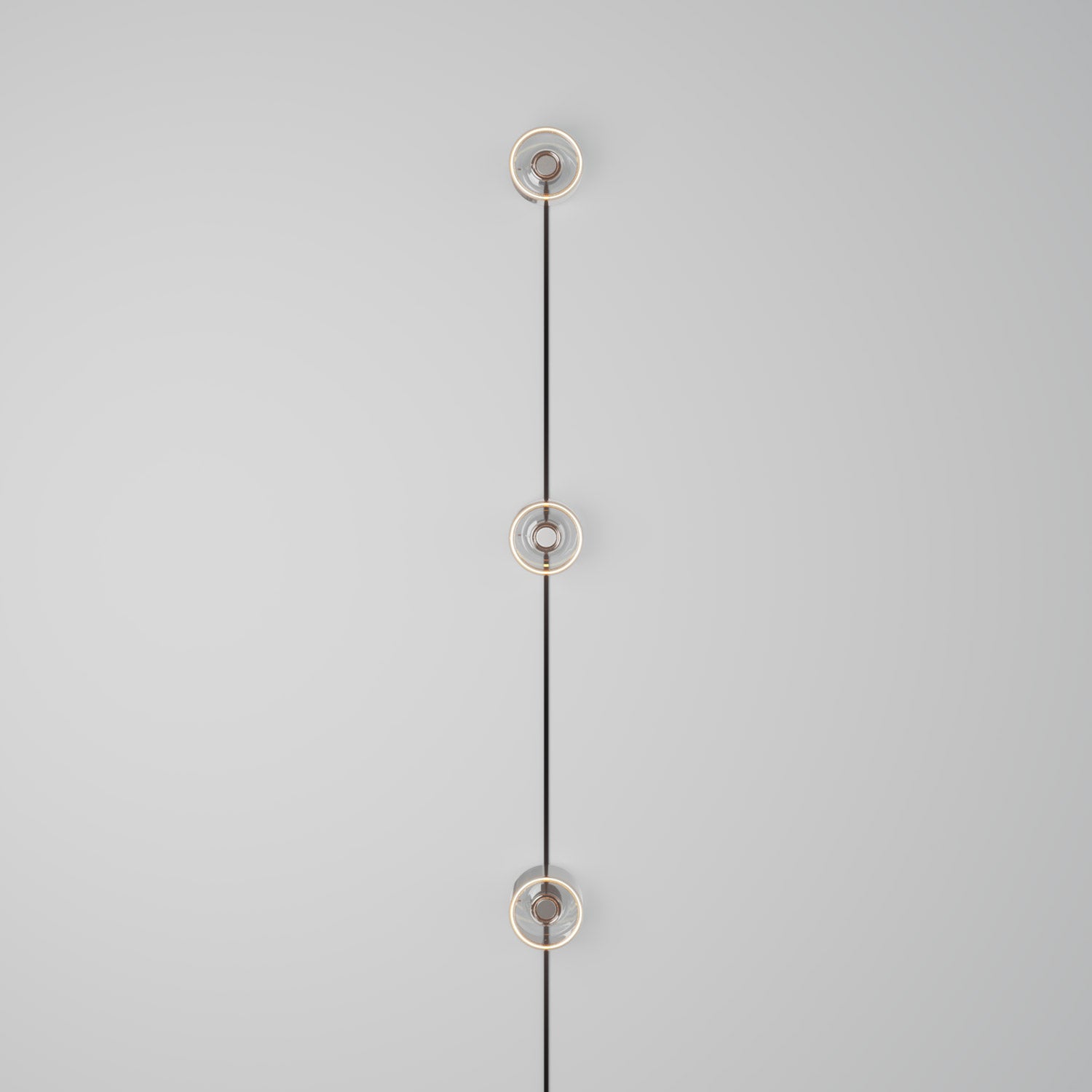 Spostaluce wall lamp with plug, 3 Ghost bulbs and black cable - Creative Cables