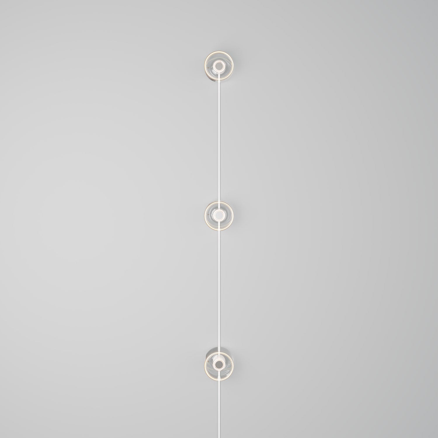 Spostaluce wall lamp with plug, 3 Ghost bulbs and white cable - Creative Cables
