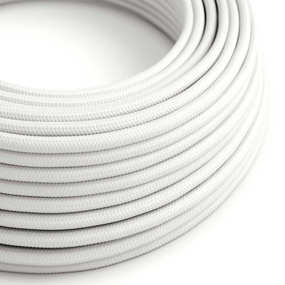 Câble électrique rond résistant aux UV, gainé de tissu blanc SM01 pour une utilisation en extérieur - Compatible avec Eiva Outdoor